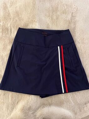 Kinona Navy Skort with Red and White Side Stripes